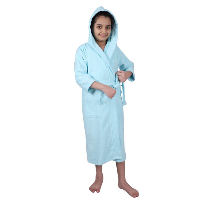 Hooded Bathrobe for Girls | Aspire Cotton Terry Velour bath robe