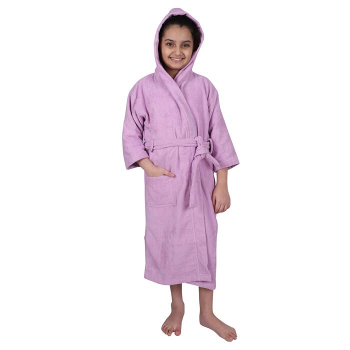 Hooded Bathrobe for Girls | Aspire Cotton Terry Velour bath robe