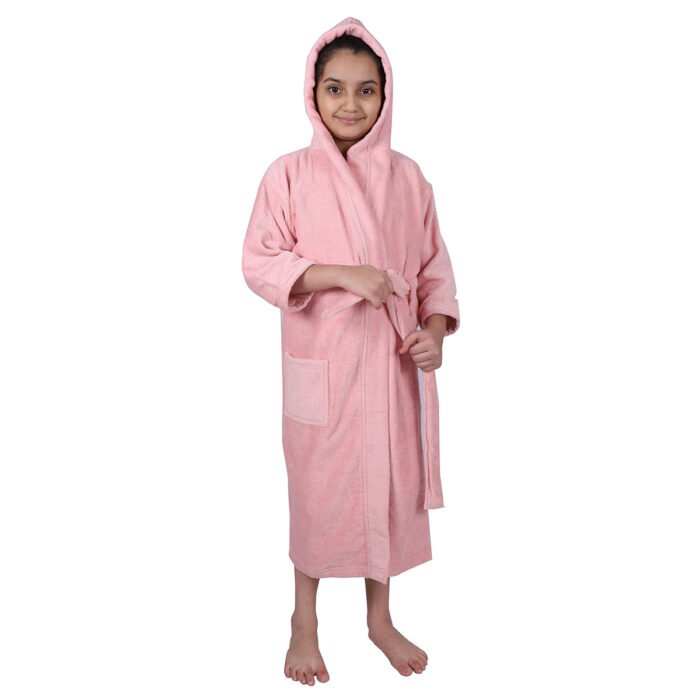 Hooded Bathrobe for Girls | Aspire Cotton Terry Velour bath robe