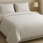 Jacquard duvet cover in king size with elegant woven pattern — luxury bedding for hotel-style bedroom