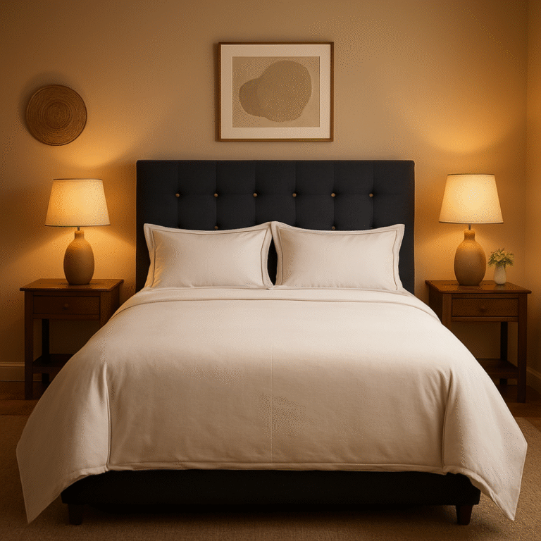 Luxury white satin bedsheet set draped over a hotel-style bed — 500 TC cotton bedsheet with double marrow flange pillow cases